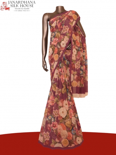 Designer Exclusive Floral Pure Georgette Silk Saree